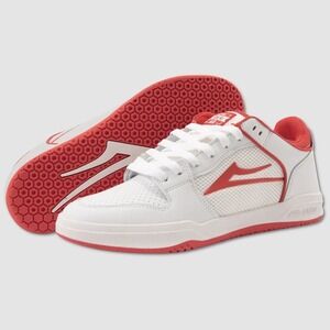 Lakai Telford Low Shoes / Sneakers - NEW Mens Size 10 White / Red - #49452-OF